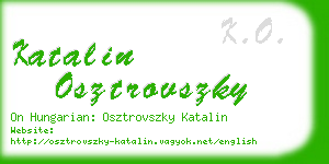 katalin osztrovszky business card